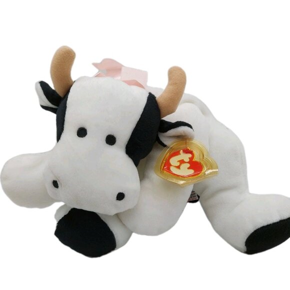 TY Pillow Pals “Moo” The Milk Cow Plush Stuffed Animal Toy 1994 - Picture 1 of 10